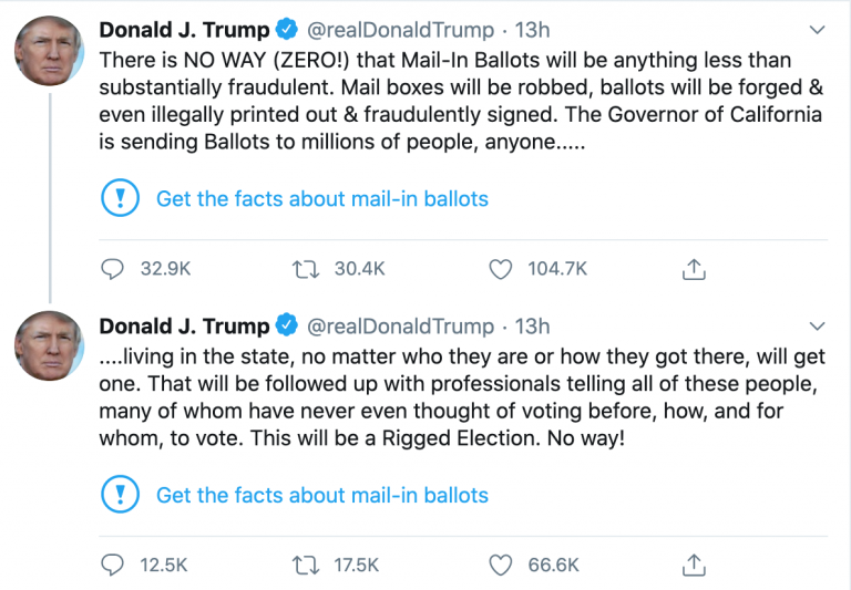 DJT Tweets (on Election Fraud)